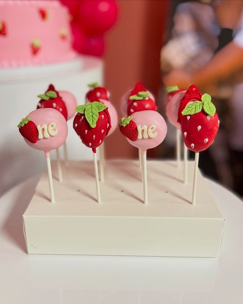 Camila's Berry First Birthday 🍓✨ Topper by @kjdesignz_ . . . #berryfirstbirthday #berrythemedcake #strawberryshortcakecake #strawberrythemedparty #dippedtreats🍫 #clintonnc🍰🍓 #cakesofinstagram🎂🍰 #explorepage✨ Berry First Birthday Party Dessert, My Berry First Birthday Treats, Berry First Birthday Cake Pops, Berry First Birthday Dessert Table, Berry First Birthday Cake, First Birthday Activities, Strawberry Shortcake Theme, Berry First Birthday Party, Strawberry Cake Pops