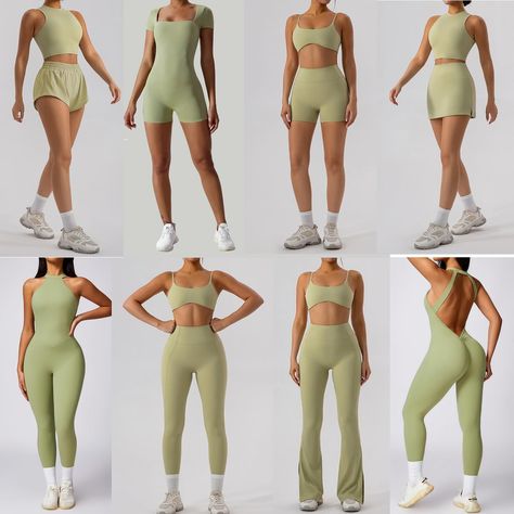 Coolest May Drop Alert 🚨 Luna Mix & Match tops, shorts, skort and leggings sets! Double lined soft butter fabric with perfect stretch & sculpt qualities Cute Gym Sets, Gym Things, Gym Sets, Gym Model, Fit Board, Sports Wear Women, Green Things, Fitness Wear Outfits, Fitness Photoshoot