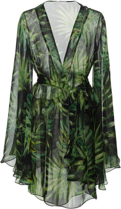 Caroline Constas Mer Printed Chiffon Cover-Up Feminine Suits, Polynesian Dress, Chiffon Cover Up, Holiday Clothes, Manhattan Project, Summer Loving, Looks Country, Caroline Constas, Nice Clothes