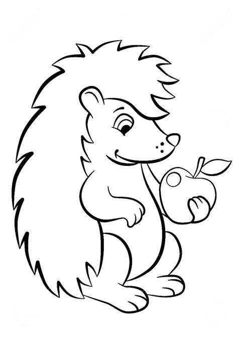 Hedgehog Colors, Family Coloring Pages, School Coloring Pages, Love Coloring Pages, Family Coloring, Apple Coloring, Cute Hedgehog, Art Drawings For Kids, Cute Coloring Pages