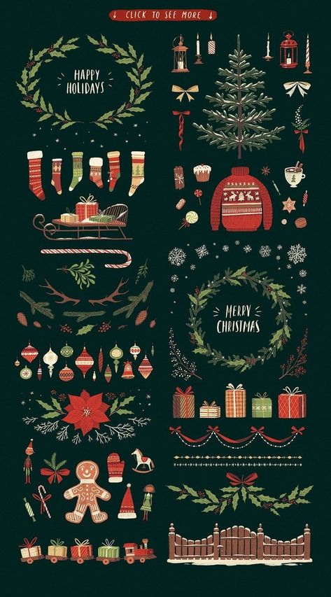 Christmas Drawings, Christmas Wallpaper Backgrounds, Christmas Illustrations, 카드 디자인, Christmas Graphics, Christmas Inspo, Merry Christmas Everyone, Wallpapers Iphone, Christmas Drawing