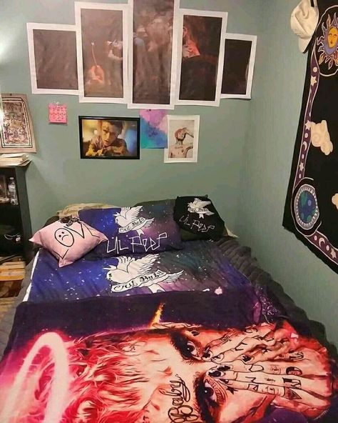 Lil Peep Room Ideas, Peep Wallpaper, Nirvana Wallpaper, Ni Idea, Room Idea, Room Ideas Bedroom, Bedroom Inspo, Pretty Cool, Room Inspo