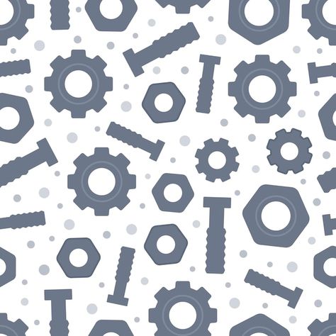 Vector pattern of bolts, nuts, gears on ... | Premium Vector #Freepik #vector #seamless #object #wallpaper #trowel Nut Bolt Art, Gears Background, Happy Holi Picture, Holi Pictures, Nut Bolt, Happy Holi, Nuts And Bolts, Bolt Pattern, Vector Pattern