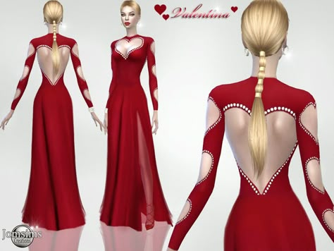 Valentina dress Sims 4. forher, love red color. Found in TSR Category 'Sims 4 Female Everyday' Sims Dress, Sims 4 Clothing Sets, Sims 4 Cc Clothes, Valentina Dress, Cc Sims4, Sims Clothes, Sims 4 Anime, Queen Dresses, Pelo Sims