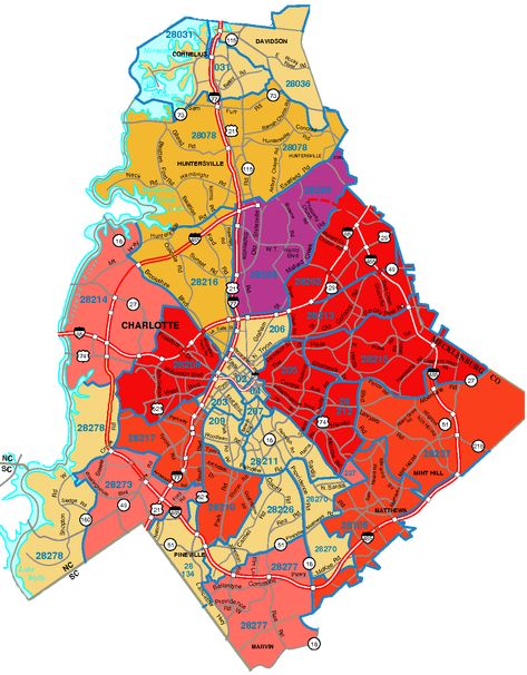 Charlotte Nc Zip Code Map Zip Code Map, Zip Code, Charlotte Nc, Umbrella, Playing Cards, Coding, Map