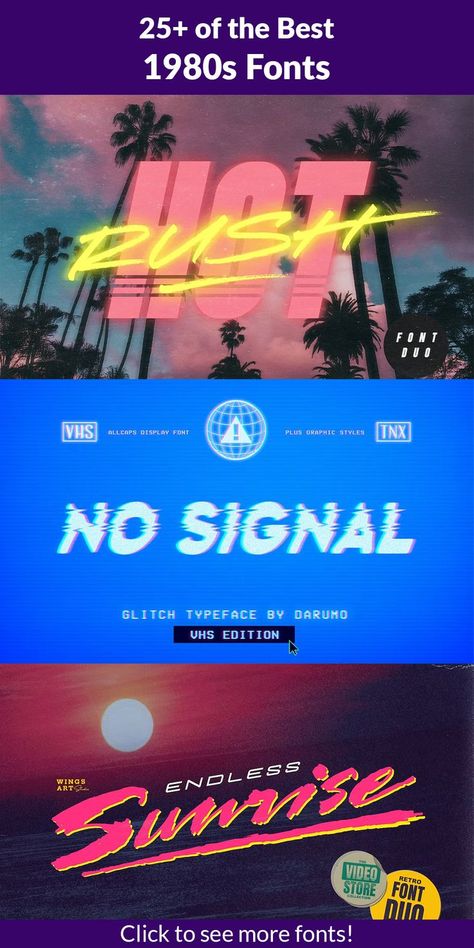 Bring back the glory days of graphic design with these 27 fonts inspired by 1980s typefaces. Whether you're looking for a totally tubular font for your next project or just want to add a touch of retro flair, these 1980s fonts will help you achieve that desired effect. So go ahead and give your designs some serious Eighties style! 1980s Font, 80s Fonts, Free Typography Fonts, Nature Font, Eighties Style, Creative Branding Design, Groovy Font, 1980s Design, Hand Lettering Fonts