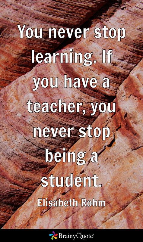 You never stop learning. If you have a teacher, you never stop being a student.
- Elisabeth Rohm Elisabeth Rohm, Brainy Quotes, Never Stop Learning, Ipad Apps, A Student, Wordpress Plugins, Be Yourself Quotes, Quote Of The Day, You Never