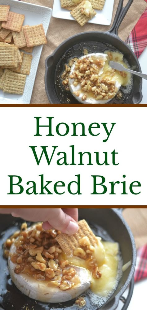 Easy Baked Brie Recipe, Baked Brie Appetizer, Baked Brie Recipes, Brie Puff Pastry, Brie Appetizer, Brie Recipes, Honey Walnut, Baking With Honey, Baked Brie