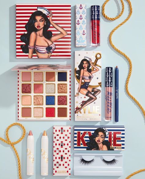 Sailor Summer Collection Kylie Jenner Makeup Collection, Maquillaje Kylie Jenner, Maquillage Kylie Jenner, Matte Make Up, Kylie Collection, Kylie Makeup, Kylie Baby, Jenner Makeup, Makeup News