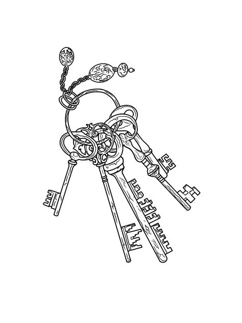 Key Ring Tattoo, Chain Tattoo Design, Key Tattoo Designs, Ring Tattoo, Simple Sketches, Chain Tattoo, Key Tattoo, Ring Tattoos, Tattoo Sketch