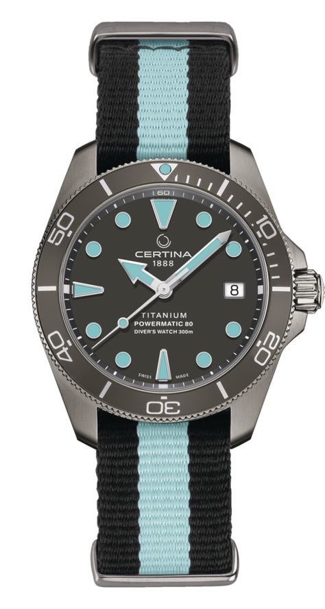 DS Action Diver Automatic Grey NATO, Synthetic: SwissWatch | Certina Certina Ds Action Diver, Certina Watches, Grey Watch, Latest Watches, Nato Strap, Dive Watches, Luxury Watch, Compact Design, Diver