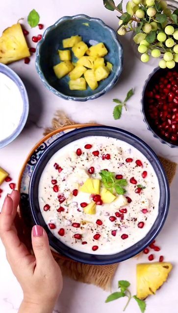 Raita Recipe Indian, Pineapple Raita, Raita Recipe, Fresh Pineapple, Fruit Snacks, Quick Recipes, Lunches And Dinners, Quick Meals, Summer Recipes