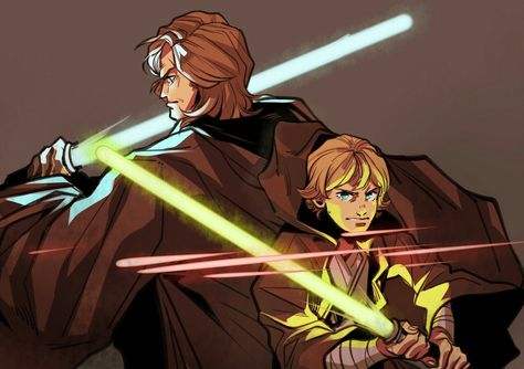 Anakin and Luke Padme Skywalker, Anakin Luke, Skywalker Family, Space Jams, Assassin's Blade, Grey Jedi, Anakin Vader, Space Battles, Star Wars Drawings