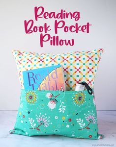 Quilting Images, Read Pillow, Sewing Pillowcases, Teepee Pattern, Book Pillows, Reading Pillows, Book Pocket, Basic Quilt, Book Pillow