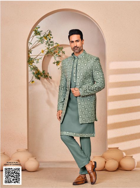 Kurta with Open Indowestern Sherwani, Elegant Ethnic Wear for Men, Perfect for Festivals and Wedding Great Gift for Newlyweds by IndiCoutureStore on Etsy Open Sherwani, Indo Western Dress For Men, Indowestern Sherwani, Haldi Ceremony Outfit, Gift For Newlyweds, Indo Western Dress, Haldi Ceremony, Newlywed Gifts, Ethnic Wear