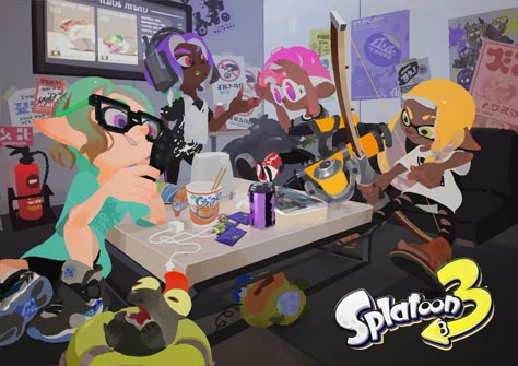 Splatoon Art Style, Official Splatoon Art, Splatoon Official Art, Splatoon Coroika, Nintendo Splatoon, Splatoon 2 Art, Anniversary Art, Splatoon Art, Nintendo Art