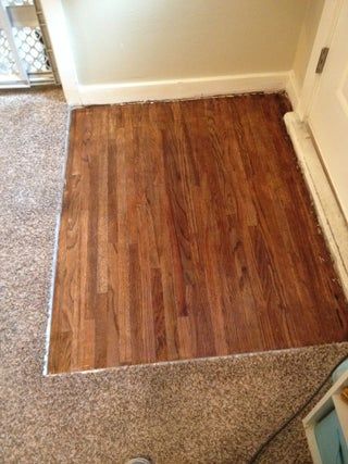 Refinish Hardwood Floors, Removing Carpet, Refinishing Hardwood Floors, Old Carpet, Carpet Squares, New Flooring, Refinishing Floors, Beige Carpet, Diy Carpet