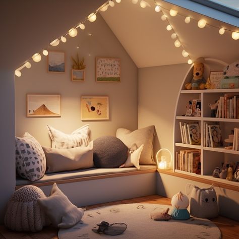 Kids Playroom Ideas For Your Little Munchkins Small Snug Playroom Ideas, Cosy Playroom Ideas, White Childrens Bedroom, Playroom Older Kids, Kids Attic Playroom, Kids Room For Two, Baby Boy Playroom, Attic Bedroom Ideas For Kids, Play Nook