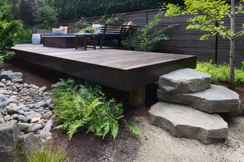 Landscaping with Boulders, Episode 1 | Southwest Boulder & Stone Modern Decks, Enclosed Patio Ideas, Landscaping Edging, Building A Floating Deck, Rock Steps, Landscaping Rock, Kids Backyard, Design Backyard, Beautiful Landscaping