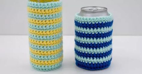 Crochet Can Cozy Pattern 2 Sizes Can Cozy Crochet Pattern Free, Can Cozy Crochet, Crochet Can Cozy, Kids Fathers Day Crafts, Can Cozy, Cozy Pattern, Cozy Crochet Patterns, Valentine's Day Crafts For Kids, Mini Planner