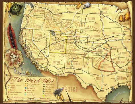 RPG review: Deadlands: Reloaded  http://www.sepiachord.com/index/?p=4607 Draw Map, Wild West Dnd Map, Rdr2 100% Completion Map, Dnd Outpost Map, Inkarnate Maps Town, West Map, Western Town Map, Old Western Towns, North America Map