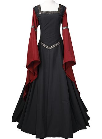 dornbluth.co.uk - medieval dresses Red Medieval Dress, Black Medieval Dress, Medieval Women Dress, Middle Ages Dress, Medieval Gown, Halloween Gothic, Fantasy Dresses, Royal Dresses, Theme Dress