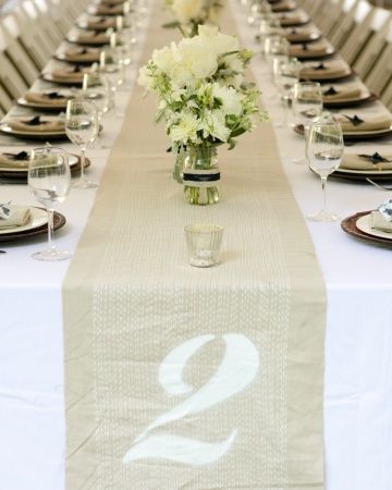 Unique Table Numbers Wedding, Backyard Tent, Stenciled Table, Burlap Runners, Boda Diy, Card Table Wedding, Martha Stewart Weddings, Tent Wedding, Wedding Table Settings