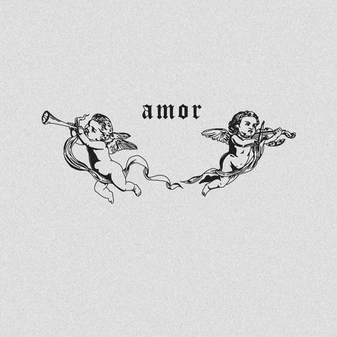 Angel Tattoo With Words, Two Angels Tattoo, Amor Tattoo, Cupid Tattoo, Cherub Tattoo, Mom Tattoo Designs, Cross Tattoo For Men, Neck Tattoos Women, Clever Tattoos