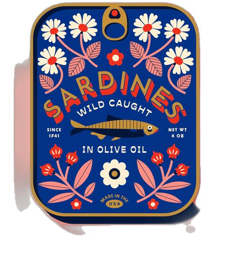 Vintage Sardine Tin, Sardine Can Design, Canned Fish Packaging, Tinned Fish Packaging, Tinned Fish Aesthetic, Easter Design Graphic, Sardine Packaging, Sardines Packaging, Ceramic Sardines