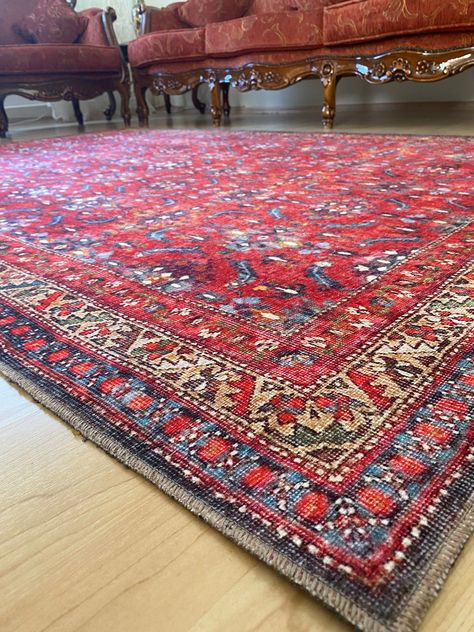 Bedroom Retro, Red Kilim Rug, Heriz Rug, Kilim Fabric, Heriz Rugs, Rug 8x10, Vintage Area Rug, 8x10 Rugs, 8x10 Area Rugs