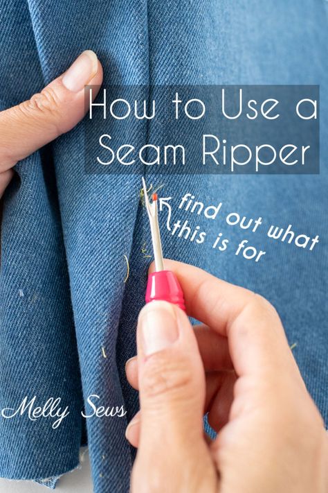 How to Use a Seam Ripper Sewing Classes For Beginners, Sewing Machine Beginner, Melly Sews, Seam Rippers, Sewing Machine Basics, Sewing Machine Projects, Couture Sewing Techniques, Beginner Sewing Projects Easy, Seam Ripper