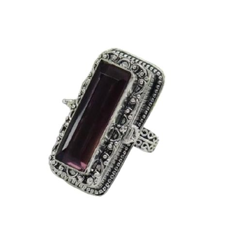 Natural Amethyst Ring, Poison Box Ring, Poisoner Ring, Rectangle Stone Ring, Antique Poison Ring, Vintage Box Ring, Handmade Poison Ring, Secret Ring, Pillbox Ring, Boho Ring, Faceted Amethyst Jewelry Rectangle Stone Ring, Pillbox Ring, Amethyst Jewellery, Ring Rectangle, Poison Ring, Big Stone Ring, Long Ring, Box Ring, Ring Antique