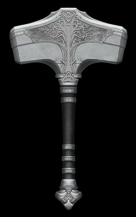 Mjolnir Design, Mjolnir Art, Mjolnir Concept Art, Mjolnir Fantasy Art, Thors Hammer Tattoo Vikings, Forge Hammer Fantasy Art, Viking Hammer, Medieval Hammer, Hammer Tattoo