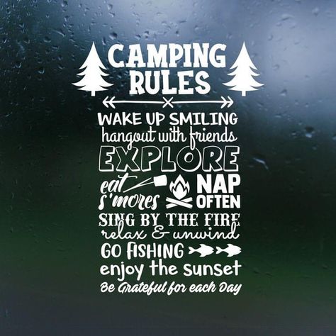 Camper Decals, Camping Rules, Trailer Decor, Cottage Lake, Camping Camper, Camper Renovation, Rv Interior, Camper Life, Oracal 651