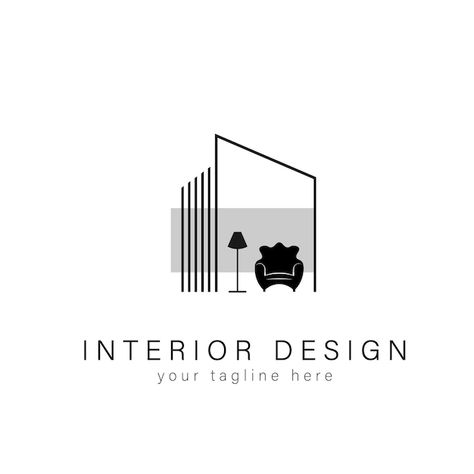 Furniture interior logo real estate | Premium Vector #Freepik #vector #silhouette-logo #sofa #logo-illustration #table-logo Interior Design Logo Ideas, Interior Decor Logo, Furniture Store Logo, Interior Design Logo Inspiration, Vector Furniture, Handyman Logo, Interior Design Logo, Clever Logo Design, Typo Logo Design