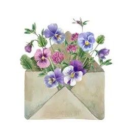 Envelope With Flowers, Envelope Flowers, Watercolor Envelope, Pansy Flowers, Flowers Images, Watercolor Flowers Tutorial, Birthday Illustration, Red Bubble Stickers, Book And Frame