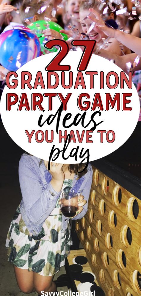 Graduation Party Ideas Activities Fun, 5th Grade Graduation Activities, Fun Games To Play At Graduation Party, Graduation Drinking Games, Gaming Graduation Party Ideas, Project Graduation Games, Pin The Tassel On The Graduate, Graduation Party Outdoor Games, Graduation Party Event Ideas