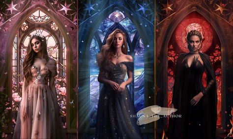 Feyre And Her Sisters, Acheron Sisters Fanart, Nesta Feyre And Elain, Acotar Archeron Sisters, Archeron Sisters Aesthetic, The Archeron Sisters, Rhysands Sister Fanart, Acotar Sisters, Four Sisters Aesthetic