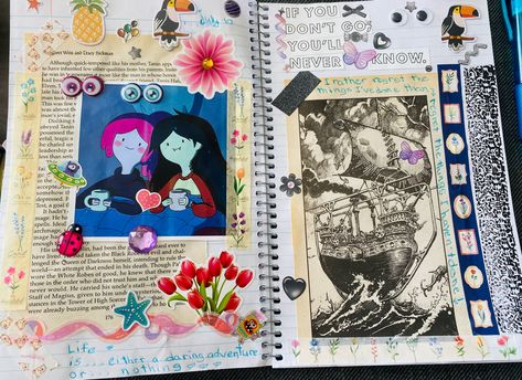 Adventure Time Scrapbook, Art Scrapbook, Scrapbook Book, Wreck This Journal, Journaling Scrapbooking, Journal Art, Journal Inspo, Journaling Ideas, Adventure Time