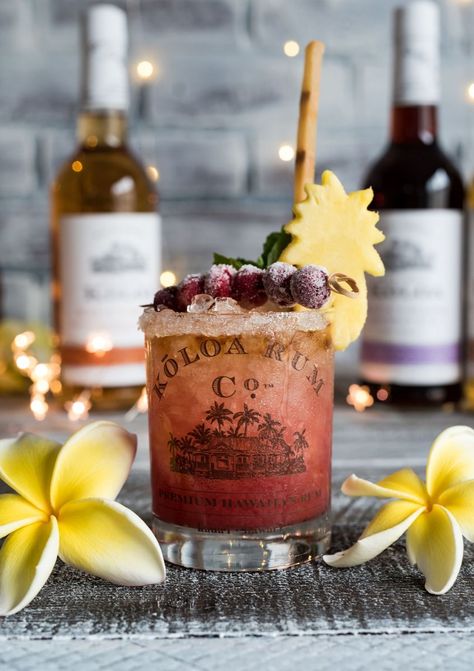 How to Make a Mele Kalikimaka Mai Tai (and More) - Hawaii Magazine Holiday Drink Recipes, Coquito Recipe, Condensed Coconut Milk, Hawaii Magazine, Sliced Pears, Holiday Drink, Tiki Drinks, Coconut Coffee, Mele Kalikimaka