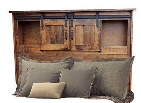 Rustic Lodge Bedroom, Barn Door Bookcase, Farmhouse Chest Of Drawers, Headboard With Storage, Custom Bed Frame, Farmhouse Bedroom Set, Amish Bedroom, Lodge Bedroom, Bed With Underbed