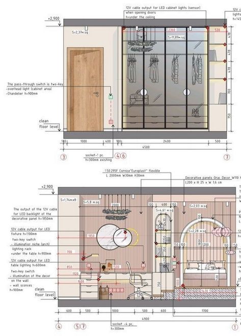 Precision Planning: Interior Sketch Plans Perfected Sliding Wardrobe Detail Drawing, Autocad Elevation Drawings, Interior Design Technical Drawing, Shopdrawing Interior, Elevation Drawing Interior, Wardrobe Detail Drawing, Interior Details Drawing, Interior Elevation Drawing, Door Detail Drawing