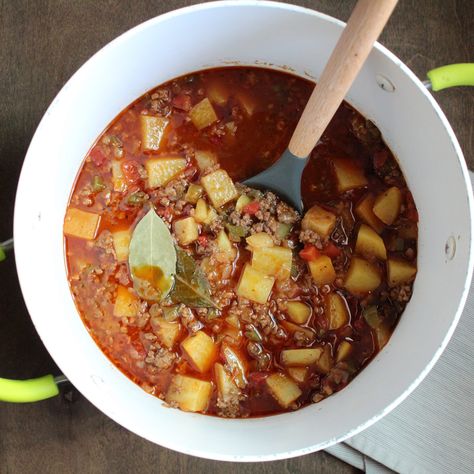 Tex-Mex Beef Picadillo is a blend of ground beef, perfectly cooked potatoes, and Mexican spices coated in a delicious tomato sauce.  Made in under 1 hour and family friendly! Ground Beef With Potatoes, Beef With Potatoes, Beef Picadillo, Picadillo Recipe, Cooked Potatoes, Ground Beef And Potatoes, Mexican Spices, Family Friendly Dinners, Peeling Potatoes