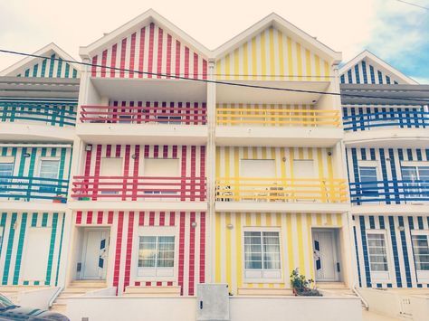 24 Hours in Aveiro, the Candy-Colored “Venice of Portugal” | Messy Nessy Chic Portugal Market, Porto Portugal Shopping, Lisbon Streets, Portugal Buildings, Portugal Beach Towns, Hotels Portugal, Costa Nova, Portugal Vacation, Messy Nessy Chic