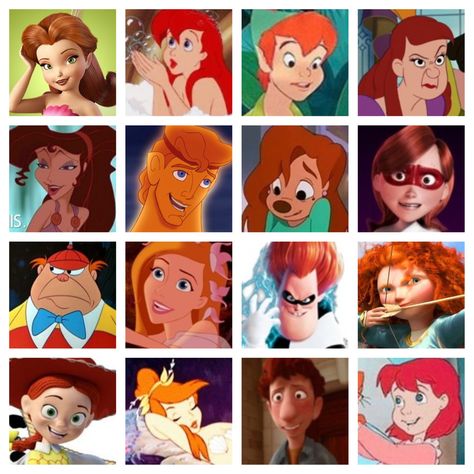 More movie gingers!❤ Redhead Disney Characters, Iconic Ginger Halloween Costumes, Ginger Disney Characters, Ginger And Brunette Costumes, Blonde And Ginger Costumes, Red Haired Disney Characters, Ginger Movie Characters, Ginger Characters Cartoon, Characters With Ginger Hair