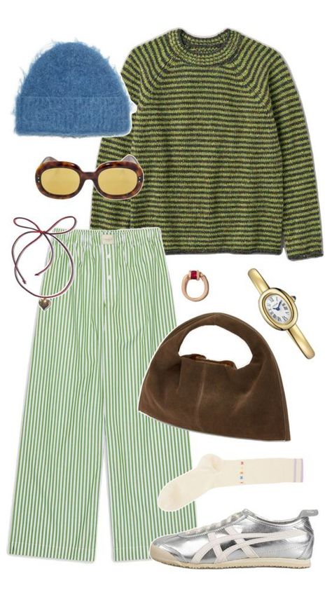 Green Accent Outfits, Must Have Accessories For Women, Eclectic Grandpa Fashion, Grandpa Fashion, Eclectic Grandpa, Autumn Fits, Eclectic Fashion, Fall Fits, Winter Fits