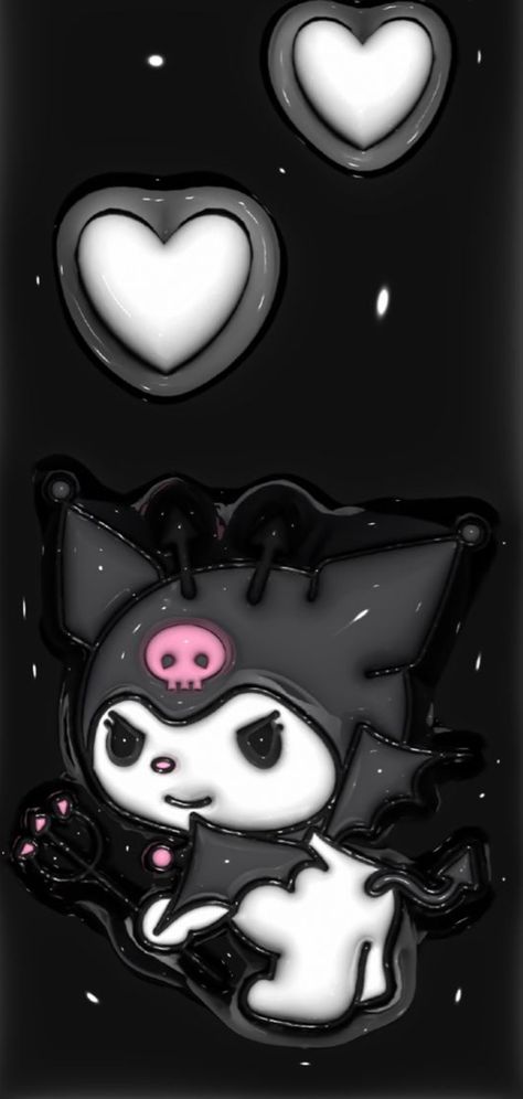 Summer Themed Wallpaper, Hello Kitty Wallpaper Black, Pfp Gangsta, Gangsta Hello Kitty, Wallpaper Kuromi, Hello Kitty Banner, Kitty Banner, Iphone Wallpaper Rock, Kuromi Wallpaper