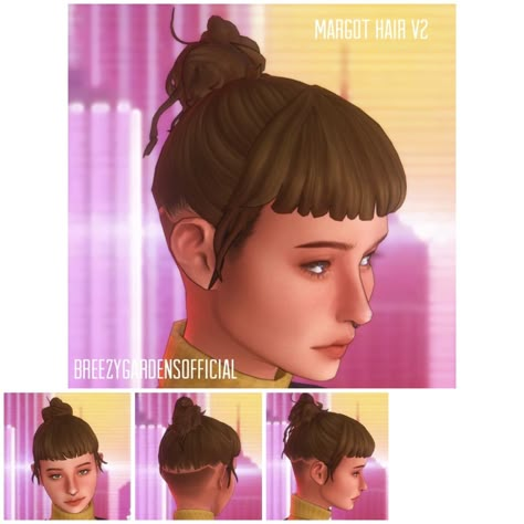 Margot Hair - V2 Ts4cc Hair, Pelo Sims, Free Sims 4, Sims 4 Mm Cc, Tumblr Sims 4, Sims 4 Cc Folder, Sims Games, Sims 4 Mm, Sims Hair