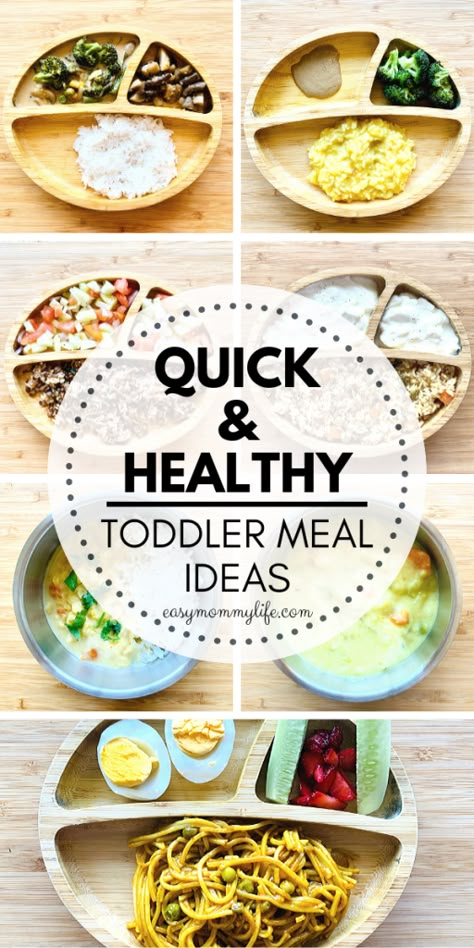 Quick and Healthy Toddler Meals. Includes toddler meal ideas for 1 year old, ideas for 2 year olds and toddler meal ideas for picky eaters. Many low prep, easy and clean eating friendly toddler recipes. Special focus on vegan and dairy free meal ideas.  #toddler #toddlermealideas #toddlerrecipes #recipesforkids #dairyfree #vegan #wholefoodsforkids #healthymealsfortoddlers Quick Easy Meals For One Year Old, Easy Toddler Snacks, Meal Plan For Toddlers, Picky Eaters Recipes, Toddler Picky Eater, Toddler Meal Ideas, Easy Toddler Meals, Toddler Dinner, Toddler Recipes