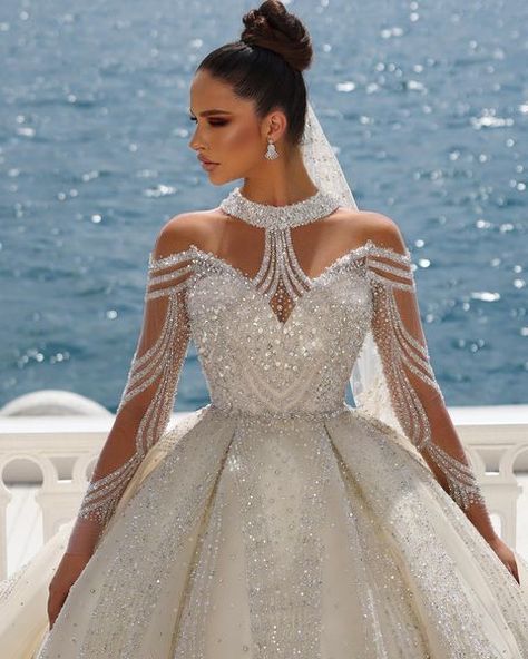 Long Sleeve Wedding Gown, Casual Bridal Dress, Wedding Gown A Line, Queen Wedding Dress, Wedding Dress 2024, Off Shoulder Ball Gown, Plus Wedding Dresses, Beaded Wedding Dress, Fairy Wedding Dress